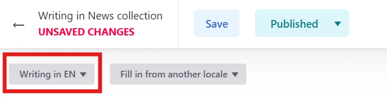 Select language in FIP Guide CMS