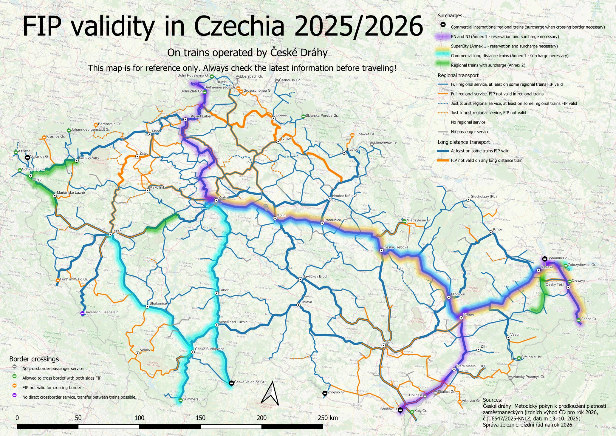 Carte de validité FIP vue d’ensemble pour la Tchéquie